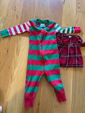 Hanna Andersson Red & Green Striped Kids Pajamas